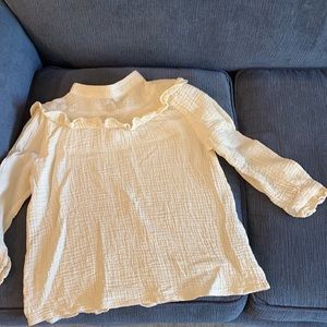 Rylee + Cru cream shirt, 100% cotton, SOFT & sweet 8 / 9 medium girls